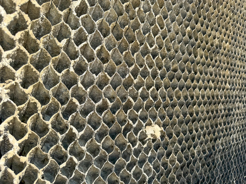dust buildup on a Crossflow Cellular Drift Eliminators on an industrial cooling tower