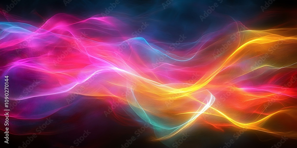 Obraz premium Colorful abstract smoke wave design.