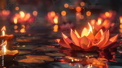 Diwali is an Indian Holiday - The Festival of Fire with Lotus

 photo