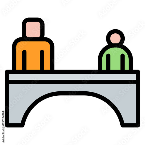Generation Gap Bridge icon vector image. Can be used for Generation Gap.