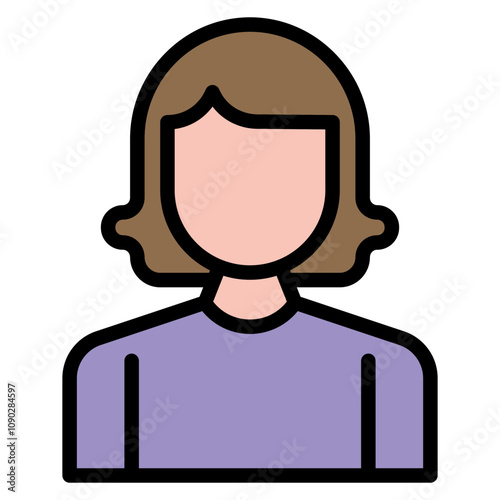 Girl icon vector image. Can be used for Generation Gap.