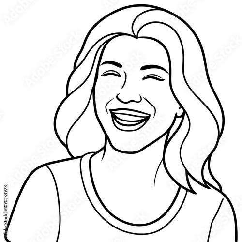 smiling young woman laugh