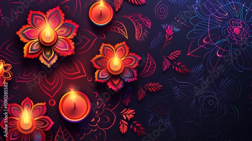 Diwali Rangoli Clipart Collection - Vector Icons Isolated

 photo