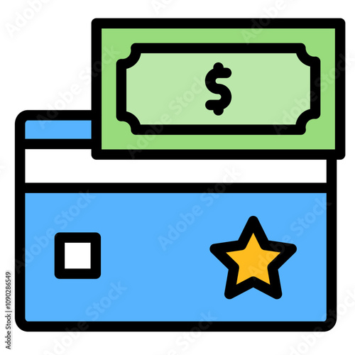 Cash Rewards Card icon vector image. Can be used for Banking.