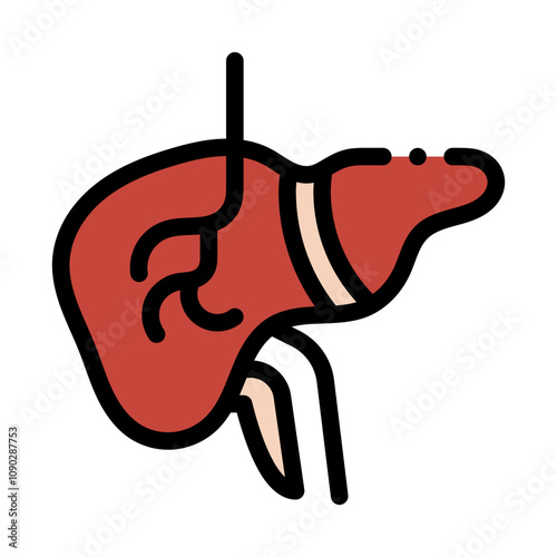 Human anatomical liver Icon. vector icon with filled outline style