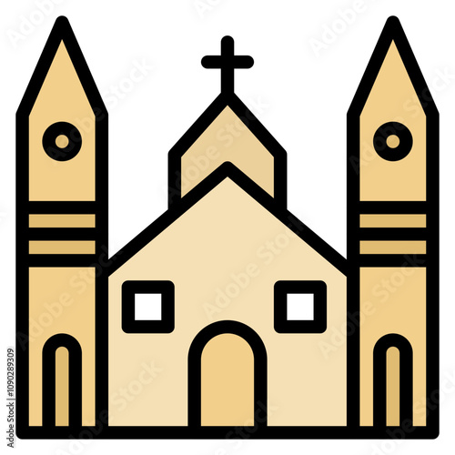Sistine Chapel icon vector image. Can be used for Italy.