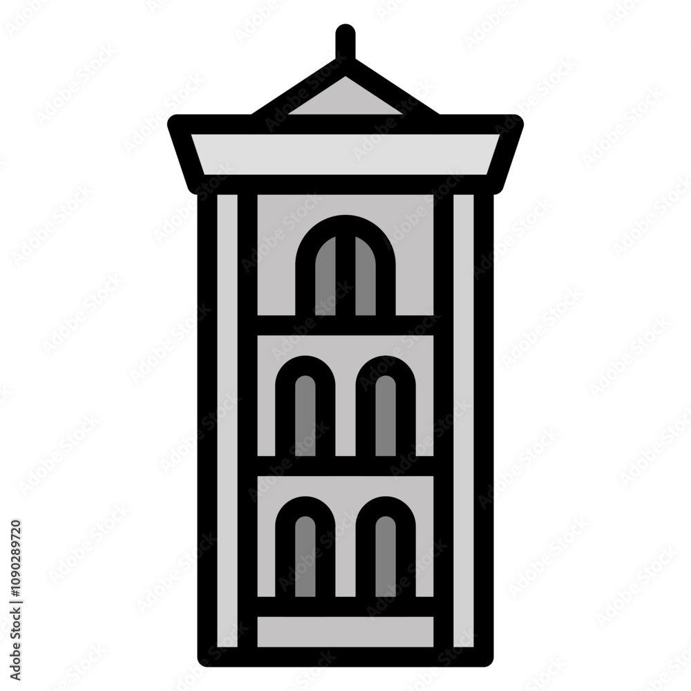 Fototapeta premium Giotto's Bell Tower icon vector image. Can be used for Italy.