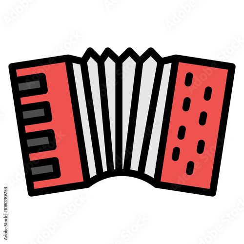 Accordion icon vector image. Can be used for Festa Junina.