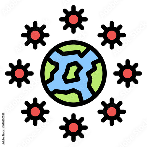 Contagious Globe icon vector image. Can be used for Infectious Diseases.