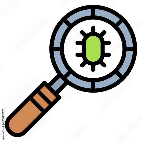 Microbe Magnifier icon vector image. Can be used for Infectious Diseases.