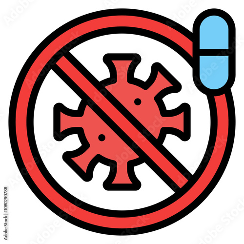 Antiviral Medication icon vector image. Can be used for Infectious Diseases.