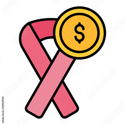 Cancer Charity icon vector image. Can be used for Chemotherapy.