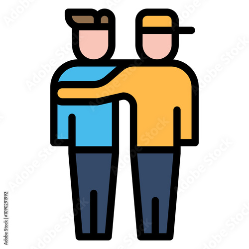 Linked Arms icon vector image. Can be used for Friendship.