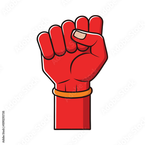 Raised Fist (Symbol of Resistance) vector illustration Isolated white background.