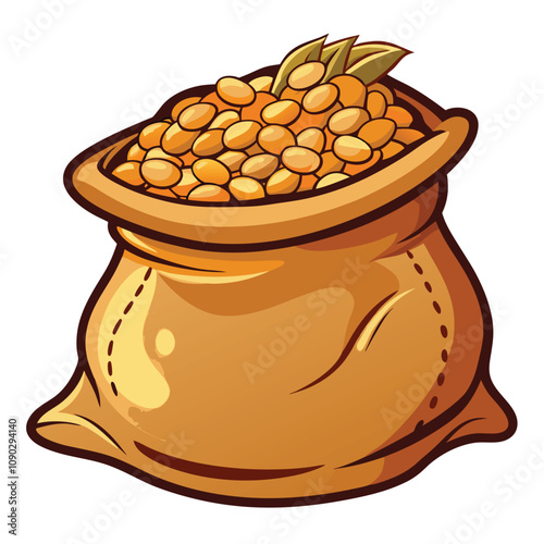 Sack of Pulse's vector illustration is an Isolated white background.