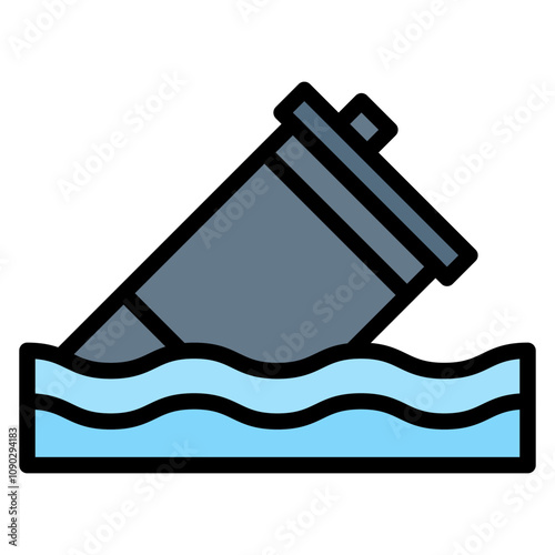 Toxic Waste icon vector image. Can be used for Ocean.