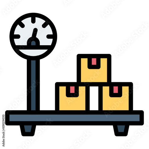 Weighing icon vector image. Can be used for Warehouse.