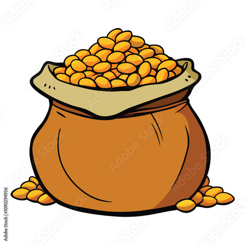 Sack of Pulse's vector illustration is an Isolated white background.