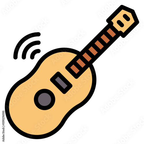 Acoustic icon vector image. Can be used for Instrument.