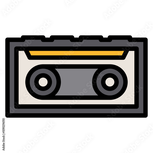 Cassette icon vector image. Can be used for Instrument.