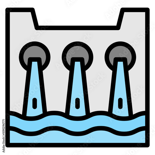 Hydroelectric icon vector image. Can be used for Manufacturing.