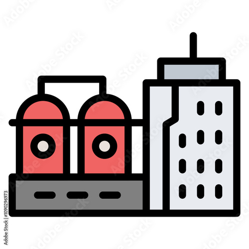 Refinery icon vector image. Can be used for Manufacturing.
