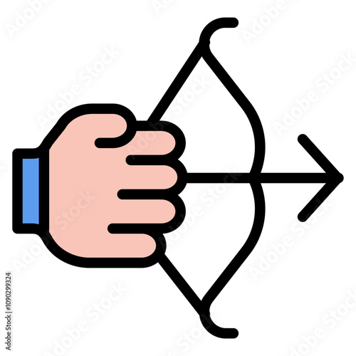 Arrow Hand icon vector image. Can be used for Archery.