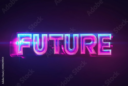 Future text effect. Neon style font effect
 photo