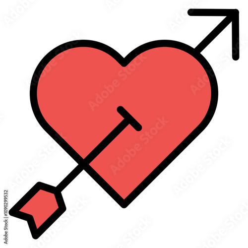 Heart Arrow icon vector image. Can be used for Archery.