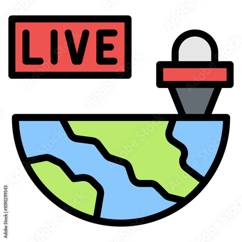 Live Broadcast icon vector image. Can be used for Archery.