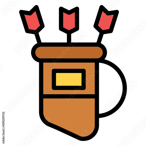 Quiver icon vector image. Can be used for Archery.