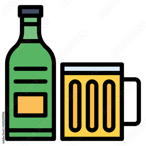 Beer icon vector image. Can be used for Oktoberfest.