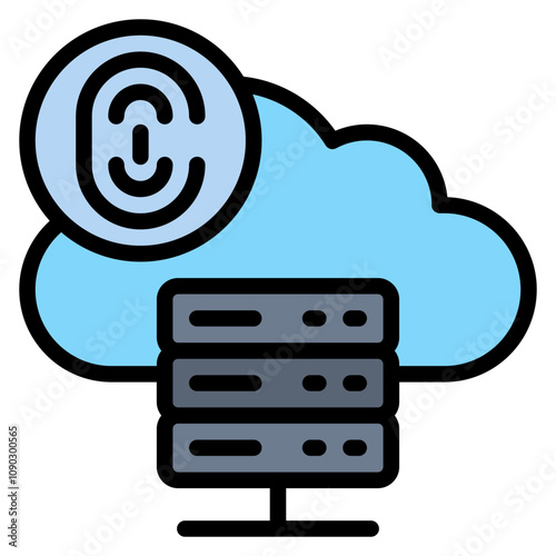 Biometric Cloud Storage icon vector image. Can be used for Biometrics.