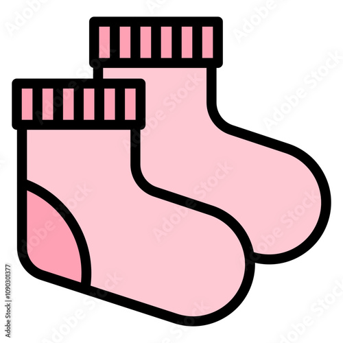 Baby Socks icon vector image. Can be used for Baby Shower.