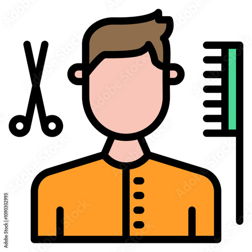 Hairdresser icon vector image. Can be used for Diversity.