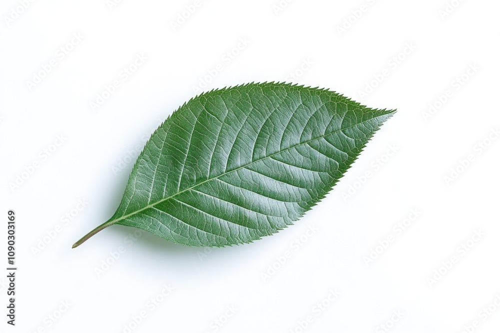 Fototapeta premium green spring leave isolated on white background