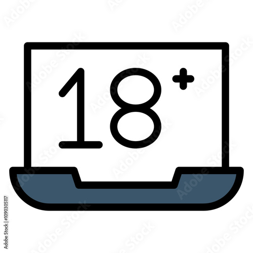 Gambling Age icon vector image. Can be used for Casino.