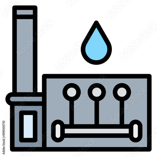 Hydrometallurgy icon vector image. Can be used for Mettalurgy.