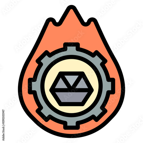 Pyrometallurgy icon vector image. Can be used for Mettalurgy.