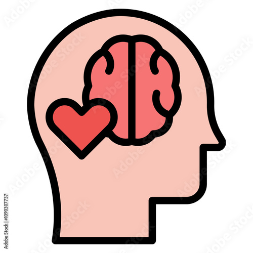 Emotional Intelligence icon vector image. Can be used for Psychology.