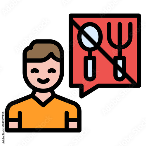 Eating Disorders icon vector image. Can be used for Psychology.