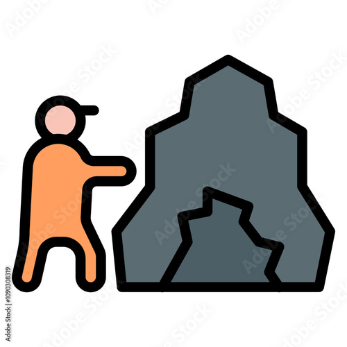 Caving icon vector image. Can be used for Adventure.