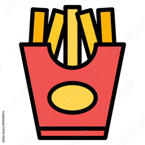 Fries icon vector image. Can be used for Nutrition.
