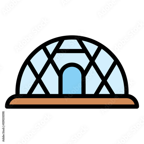 Geodesic Dome icon vector image. Can be used for Trekking.