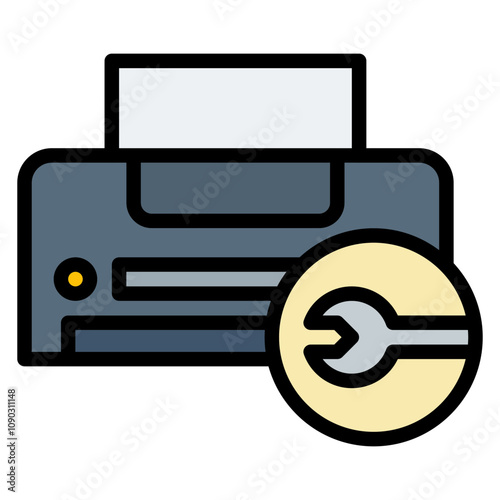 Printer Maintenance icon vector image. Can be used for Printing.