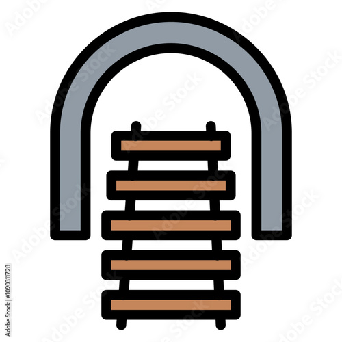 Tunnel icon vector image. Can be used for Railway.