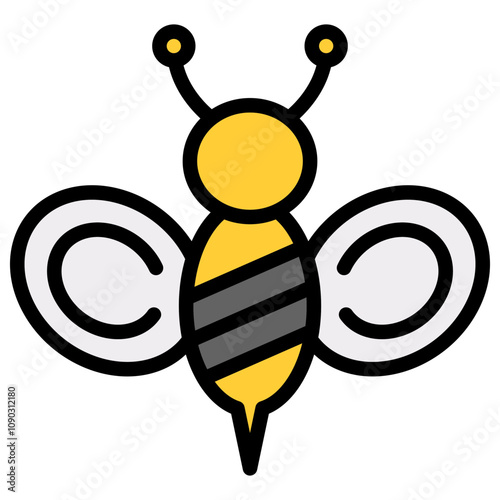 Honeybee icon vector image. Can be used for Carnival.