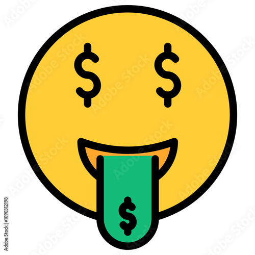 Money Mouth Face icon vector image. Can be used for Carnival.