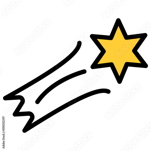 Shooting Star icon vector image. Can be used for Carnival.