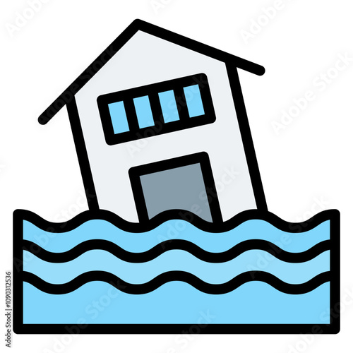 Flood icon vector image. Can be used for Homeless.